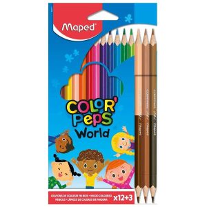 Chì màu Color'Peps - 12 +3 DUO (+3 chì 2 đầu - 6 tone màu da)